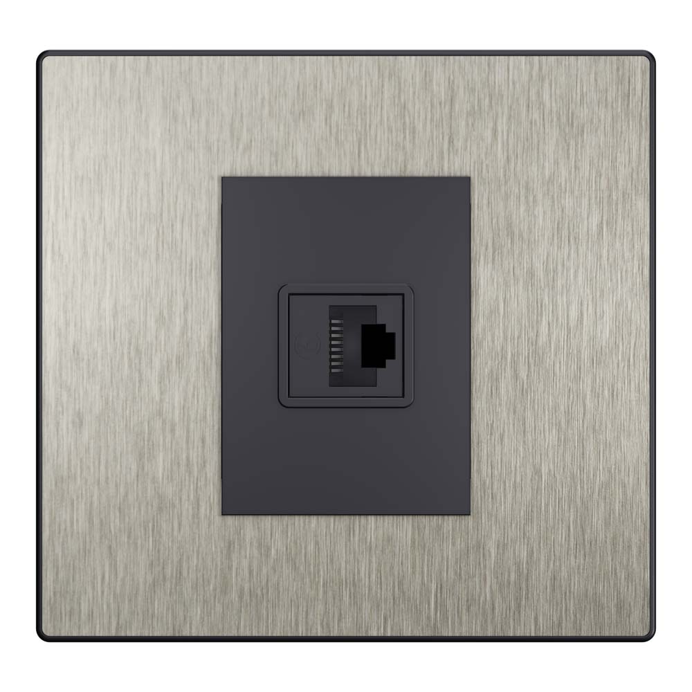 Fit steel entrada – RJ45 aço escovado